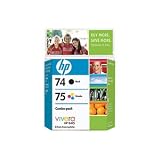 HP 74/75 Black/tricolor Inkjet Combo Pack with Viv