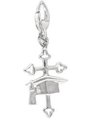 Sterling Silver CROSS AND GRADUATION CAP Charm