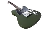 Normandy Alumicaster Electric Guitar, Powder Coated Army Green with Rosewood Fretboard