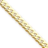 14k 6.1mm Solid Polished Flat Curb Chain Anklet - 9 Inch