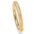 Black Hills Gold and 14k Gold-Filled Leaf Motif Bangle Bracelet