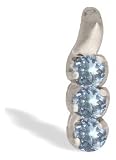 14K White Gold Genuine Round Aquamarine Pendant