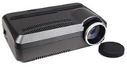 Portable Mini Audio/Video 13 Lumens LED Light Projector with 150:1 Contrast Ratio and Built-In Stereo Speakers