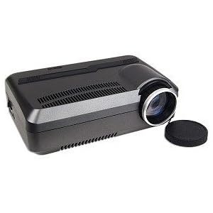 Portable Mini Audio/Video 13 Lumens LED Light Projector with 150:1 Contrast Ratio and Built-In Stereo Speakers