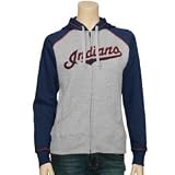 Antigua Cleveland Indians Navy Blue Ladies Full Zip Hoody Sweatshirt