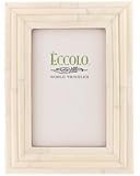 Eccolo World Traveler Naturals Collection Bangalore Raised Interior Frame, Holds 5 by 7-Inch Photo, Ivory