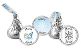 $0.25 each: Winter Theme Hersheys Kiss Wedding Favors (5 designs available)