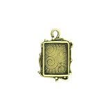 Antique Brass Pewter Rectangle Picture Frame Pendant
