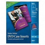 Avery 8891 DVD Case Inserts, Matte White, 20 Inserts