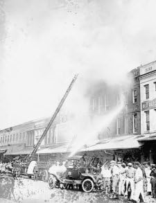 1921 photograph of Firefighters fighting fire Vintage Black & White Photograp f5