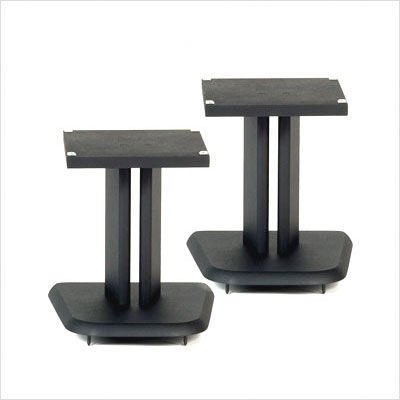 Black Satin Wood Speaker Stands