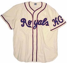 1945 Kansas City Royals Authentic Throwback Road Baseball Jersey (Sizes 3XL - 5XL) from Ebbets Field Flannels