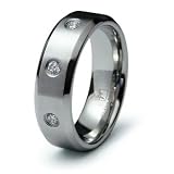 Stainless Steel Ring with CZ (Sizes 8-12)
