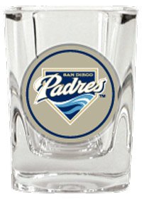 San Diego Padres Square Shot Glass Feature A Photo Quality Domed Team Logo