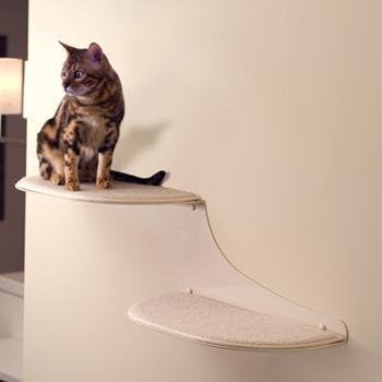 The Refined Feline Cat Cloud Cat Shelves in Off-White, Left Facing by RefinedKind Pet Products