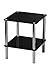 Premier Housewares 2 Tier End Table with Black Glass Shelves and Chrome Frame, 47 x 39 x 39 cm