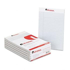 Universal 35851 - Colored Perforated Note Pads, Wide Rule, 5 x 8, Blue, 50-Sheet, Dozen-UNV35851