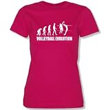 VOLLEYBALL EVOLUTION -Damen T-Shirt Sorbet / Weiss Gr. M