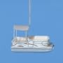 RESIN PONTOON BOAT ORNAMENT