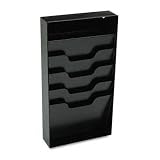 Buddy Products 793-4 Buddy 5-Pckt Drwr Organizer W/Compartment, Recycled Steel, 11-3/8x21x3-1/4, BLK