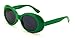 V.W.E. Vintage Sunglasses UV400 Bold Retro Oval Mod Thick Frame Sunglasses Clout Goggles with Dark Round Lens (Green)