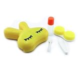 Cute Travel Contact Lens Case Kit Holder Mirror Box (Yellow)