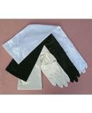 Shiny Satin Stretch Spandex 12-Button, with beads on back Bridal Wedding Formal Prom Gloves