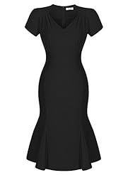 Short Sleeves Mermaid Rayon Stretchy Midi Dress 