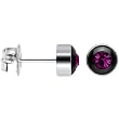 5mm Bezel February Birthstone Stud Earrings