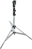 Manfrotto 126CSU 10.9 Feet Chrome Plated Steel Heavy Duty Stand with Leveling Leg (Silver)
