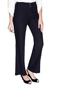 Linen Blend Straight Leg Trousers