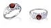 Round Cut Garnet Ring Sterling Silver
