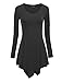 Made By Johnny MBJ WT737 Womens Long Sleeve Handkerchief Tunic L Black