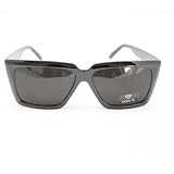 HOTLOVE Premium Quality Plastic Sunglasses UV400 Lens Technology - 3734 Comfortable Black Glassy Frame Black Lens - Trendy Fashion Everyday Apparel for Women & Men / Unisex