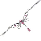 Passion Pink DRAGONFLY Jeweled BACK Belly Chain
