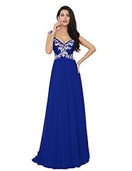 V-neck Sheath Chiffon  Prom Dress/Wedding Party Dress  With Rhinestones