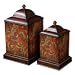 Set of 2 Colorful Flower Canisters