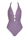 INC Lilac Halter One Piece Swimsuit With Cut Outs (10)