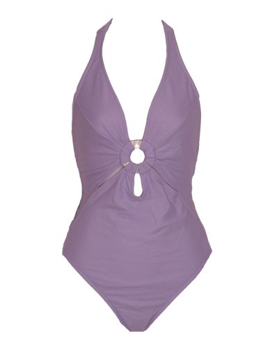 INC Lilac Halter One Piece Swimsuit With Cut Outs (10)