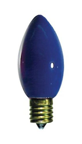 7 Watt Ceramic Blue C9 Light Bulb / Intermediate Base / Incandescent Christmas Light Bulb / Holiday Light Bulb