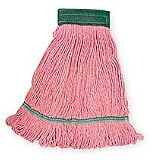 Tough Guy 1TYX8 Wet Mop, Antimicrobial, Medium, Red