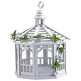 Wood White Gazebo Birdfeeder by Birdhouse
