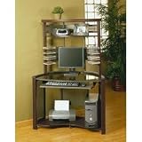 Sauder Computer Center Corner Computer Desk (Pewter/Rosewood/Bronze/Glass) (61 H x 40.25 W x 24.5 D)