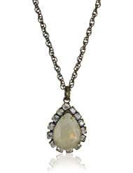Liz Palacios "Circulo" Sand Opal and Moonlight Teardrop Pendant Necklace