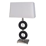 IMAGE OF ORE International 31165 27-Inch Table Lamp, Brushed Nickel with Rectangle Lamp Shade