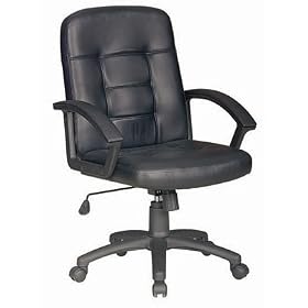 Charles Jacobs COMPUTER / OFFICE DESK CHAIR IN BLACK PU LEATHER