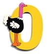Wooden Ostrich Letter O Magnet by The Toy Workshop