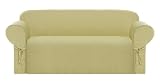 Heavy-duty Jacquard Fabric Solid Light Moss Green Couch/sofa Cover Slipcover