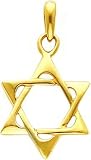 14K Gold Star of David Pendant
