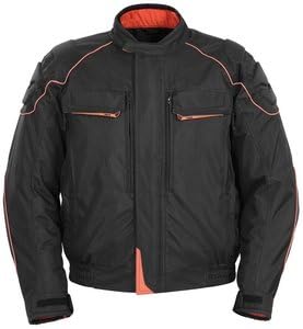 EAGLE 2.0 MOTORCYCLE JACKET BK/ORG PIPE SIZE:SML